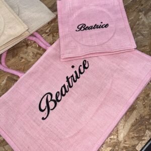 Borsa mare in JUTA vari colori con nome