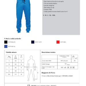 Pantalone sportivo BREMA in tessuto tecnico