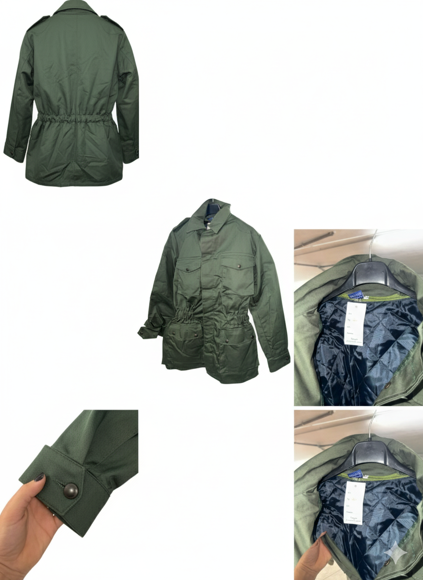 Giacca Tattica Classica Verde Militare con Interno Termico Staccabile